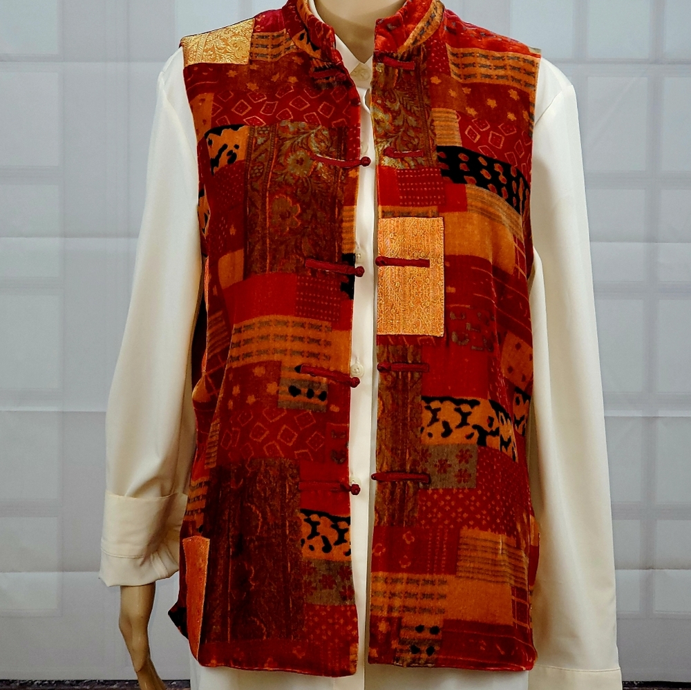 Coldwater Creek Bright Multi fabric Vest 209